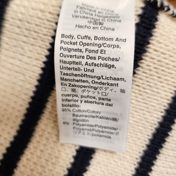 J. Crew Cotton Striped Button-Up Cardigan with Pockets, Medium EUC - Picture 6 of 7